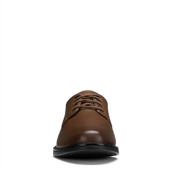 NEW CLARKS men\'s un aldric lace shoes in dark tan leather